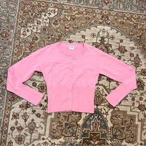 Pink Button-Up Cardigan